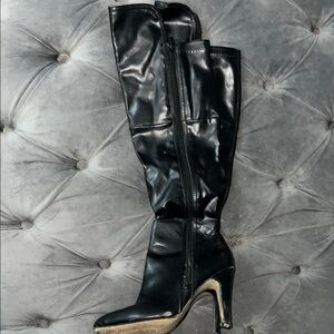 Black Knee-High Leather Boots